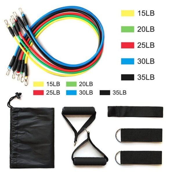 Power Guidance 16 PCS Resistance Bands Set Fitness Latex Tubes Rubber Loop Band for Crossfit Resistance Training, Home Gyms Yoga