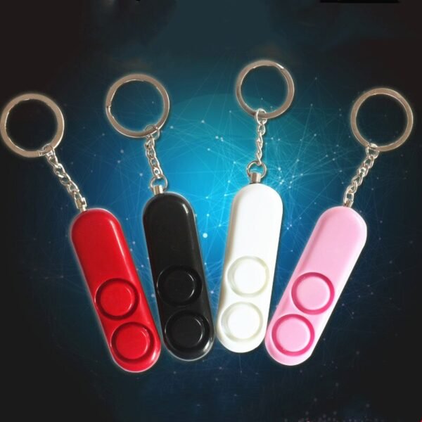 120dB Self Defense Anti-rape Device Dual Speakers Loud Alarm Keychain Bag Pendant Alert Attack Panic Safety Personal Security