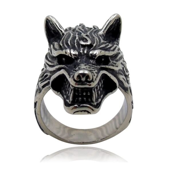 Vintage Men's Ring Gothic Style Wolf Head Ring Motorcycle Party Punk Animal Jewelry Biker Cool Finger Ring Men Gift Accessories