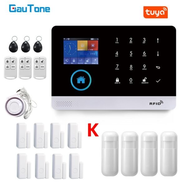 GauTone PG103 Alarm System for Home Burglar Security 433MHz WiFi GSM Alarm Wireless Tuya Smart House App Control