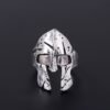 Retro Warrior Ring Spartan Mask Men's Rock Helmet Ring Exaggerated Jewelry Gold Silver Color Ring Gift