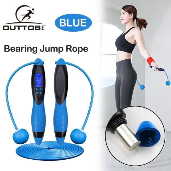 Outtobe Smart Jump Rope Fitness Sport Skipping Ropes with Anti-Slip Hand Grip with Anti-Slip Hand Grip with LCD Screen Showing